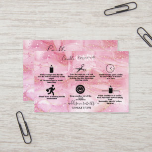 Carte De Visite Soins aux bougies modernes en or rose