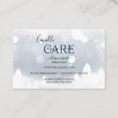 Carte De Visite Soins aux bougies modernes hiver blanc et argenté (Dos)