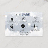 Carte De Visite Soins aux bougies modernes hiver blanc et argenté (Devant)