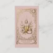 Carte De Visite Soins Botaniques de Luxe Rose Pâle Doré (Devant)