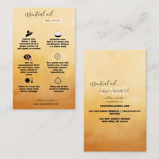 Carte De Visite Soins de base simples et professionnels (Devant / Derrière)