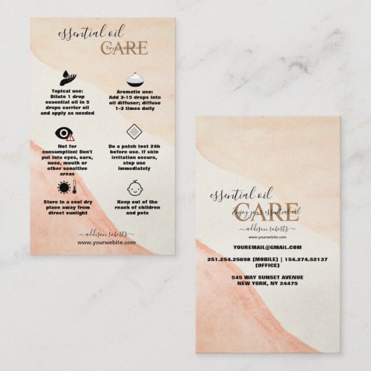 Carte De Visite Soins de base simples et professionnels (Devant / Derrière)