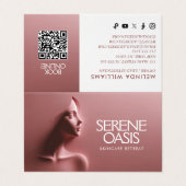 Carte De Visite Soins de beauté sereins, Massage, Rose Spa (Extérieur déplié)