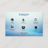 Carte De Visite Soins de bijoux à Parties scintillant bleue modern (Devant)