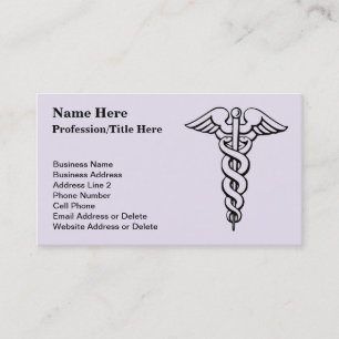 Carte De Visite Soins de caducée du symbole   de corps médical