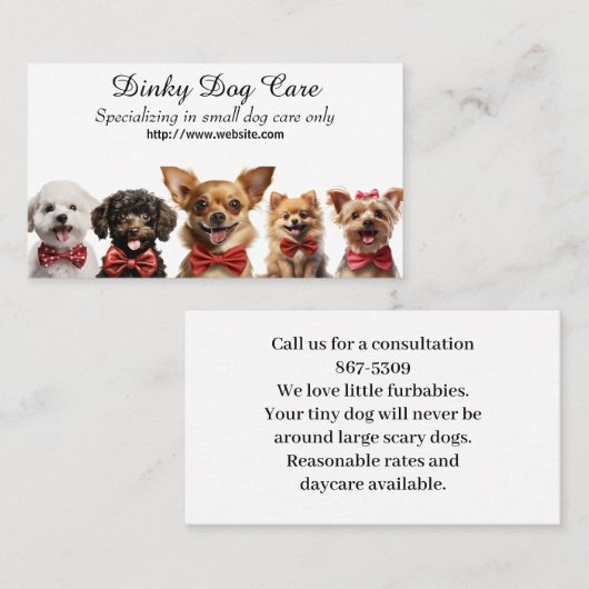 Carte De Visite Soins de chien (Devant / Derrière)