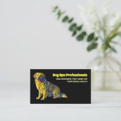 Carte De Visite Soins de chien Grossissant noir QR (Debout devant)