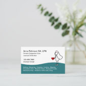 Carte De Visite Soins de compagnon Infirmière du LPN (Debout devant)