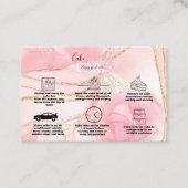 Carte De Visite Soins de gâteau à l'eau rose or (Devant)