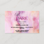 Carte De Visite Soins de gâteau à l'eau rose or (Dos)