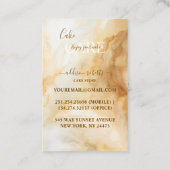 Carte De Visite Soins de gâteau de marbre doré de luxe  (Dos)