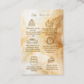 Carte De Visite Soins de gâteau de marbre doré de luxe  (Devant)