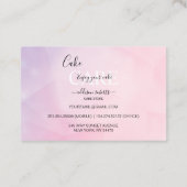 Carte De Visite Soins de gâteau moderne rose (Dos)