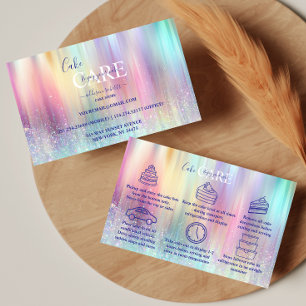 Carte De Visite Soins de gâteaux esthétiques arc-en-ciel doux 