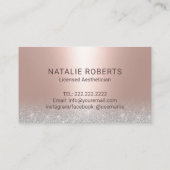 Carte De Visite Soins de la peau Esthétique Blush Rose Or Esthétiq (Dos)