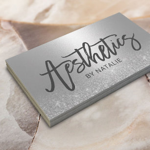 Carte De Visite Soins de la peau Esthétique moderne Silver Esthé