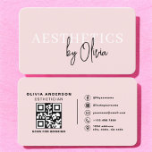 Carte De Visite Soins de la peau Esthétique QR Code Blush rose