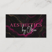 Carte De Visite Soins de la peau Esthétique QR Code Hot rose noir  (Devant)