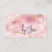 Carte De Visite Soins de la peau Esthétique QR Code Rose Agate Mab (Devant)