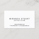 Carte De Visite Soins de la peau noire et blanche (Dos)