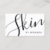 Carte De Visite Soins de la peau noire et blanche (Devant)