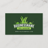 Carte De Visite Soins de la pelouse vert foncé Aménagement du terr (Dos)