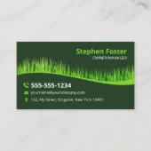 Carte De Visite Soins de la pelouse vert foncé Aménagement du terr (Devant)