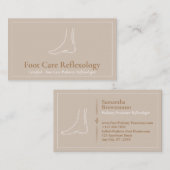 Carte De Visite Soins de massage de pied Brown Podiatrie Réflexolo (Devant / Derrière)