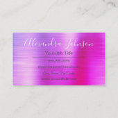 Carte De Visite Soins de peau rose violet moderne (Dos)