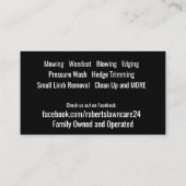 Carte De Visite Soins de pelouse (Dos)