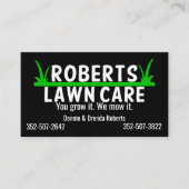 Carte De Visite Soins de pelouse (Devant)