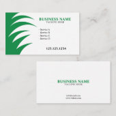 Carte De Visite Soins de pelouse cool vert et blanc (Devant / Derrière)