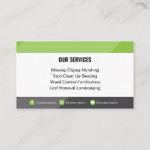 Carte De Visite Soins de pelouse modernes et professionnels Médias (Dos)