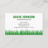 Carte De Visite Soins de pelouse professionnels et abordables Haut (Dos)