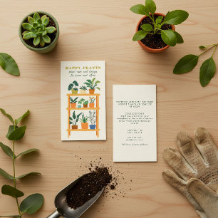 Carte De Visite Soins de plantes en pot étagère en bois