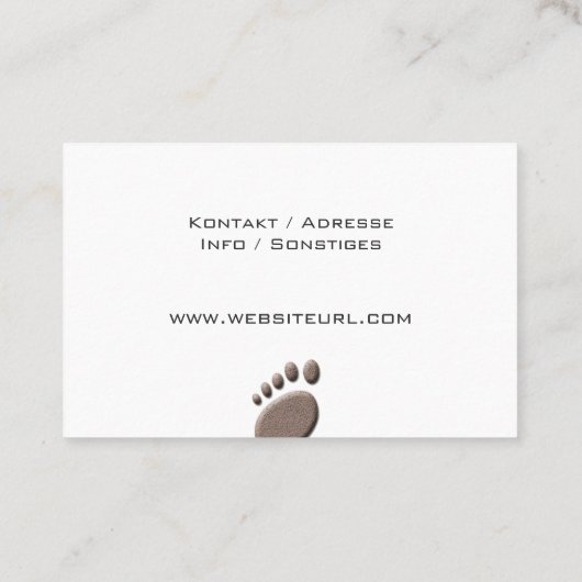 Carte De Visite Soins de santé (Dos)