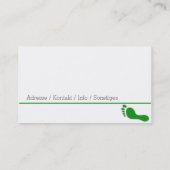 Carte De Visite Soins de santé (Dos)