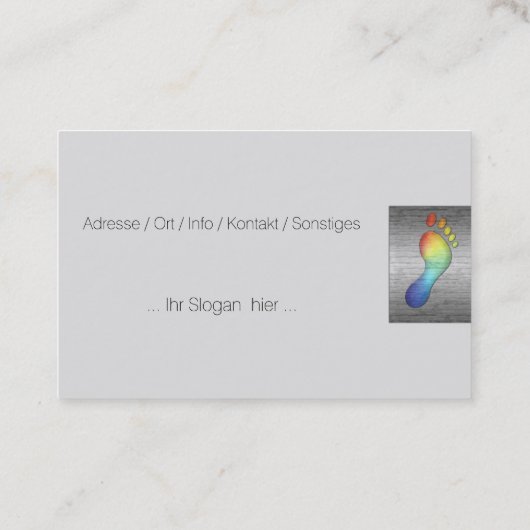 Carte De Visite Soins de santé (Dos)