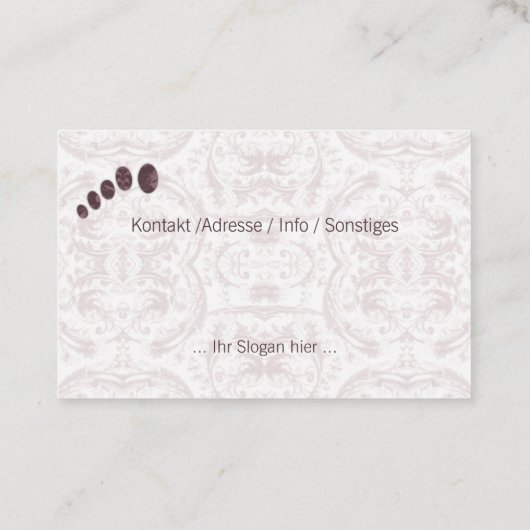 Carte De Visite Soins de santé (Dos)