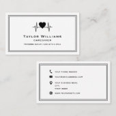 Carte De Visite Soins de santé Heartbeat Pulse Heart EKG ECG Careg (Devant / Derrière)