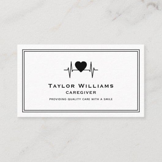 Carte De Visite Soins de santé Heartbeat Pulse Heart EKG ECG Careg (Devant)