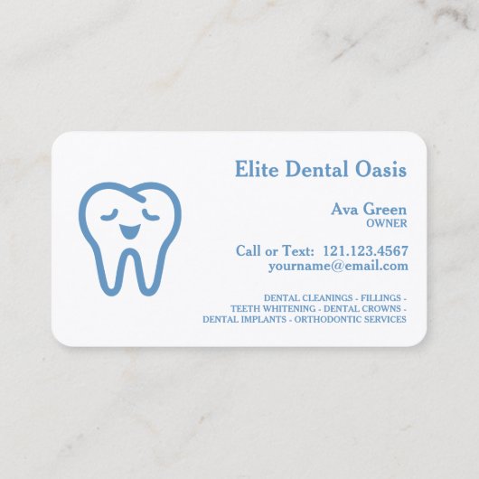 Carte De Visite Soins dentaires (Dos)