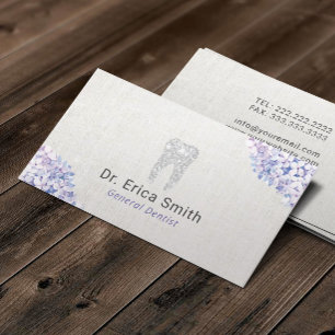 Carte De Visite Soins dentaires à la Parties scintillant florale 