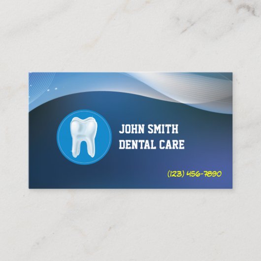 Carte De Visite Soins dentaires Dentist Blue Waves (Devant)