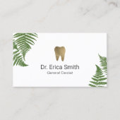 Carte De Visite Soins dentaires Dentist Botanical Fern Gold Tooth (Devant)