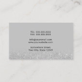 Carte De Visite Soins dentaires Dentist Luxe Argent Floral Bleu (Dos)