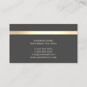 Carte De Visite Soins dentaires Dentist Modern Gold Stripe Dark Gr (Dos)