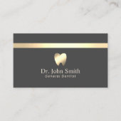 Carte De Visite Soins dentaires Dentist Modern Gold Stripe Dark Gr (Devant)