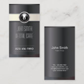 Carte De Visite Soins dentaires élégant Noir Dentiste (Devant / Derrière)