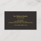 Carte De Visite Soins dentaires Élégants Moderne Cercle Or Dentist (Dos)